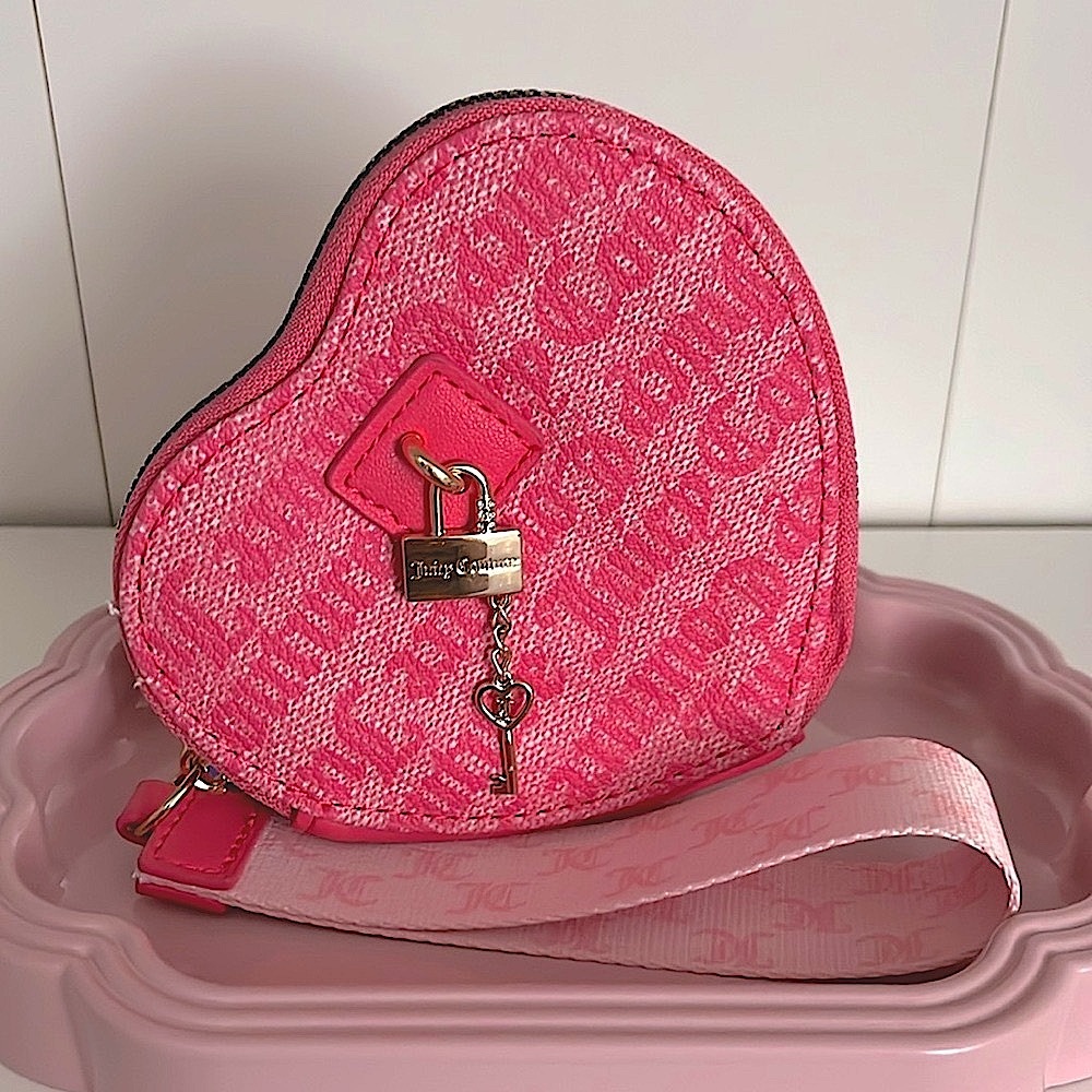 Juicy Couture Pink Heart-Shaped Crossbody Bag